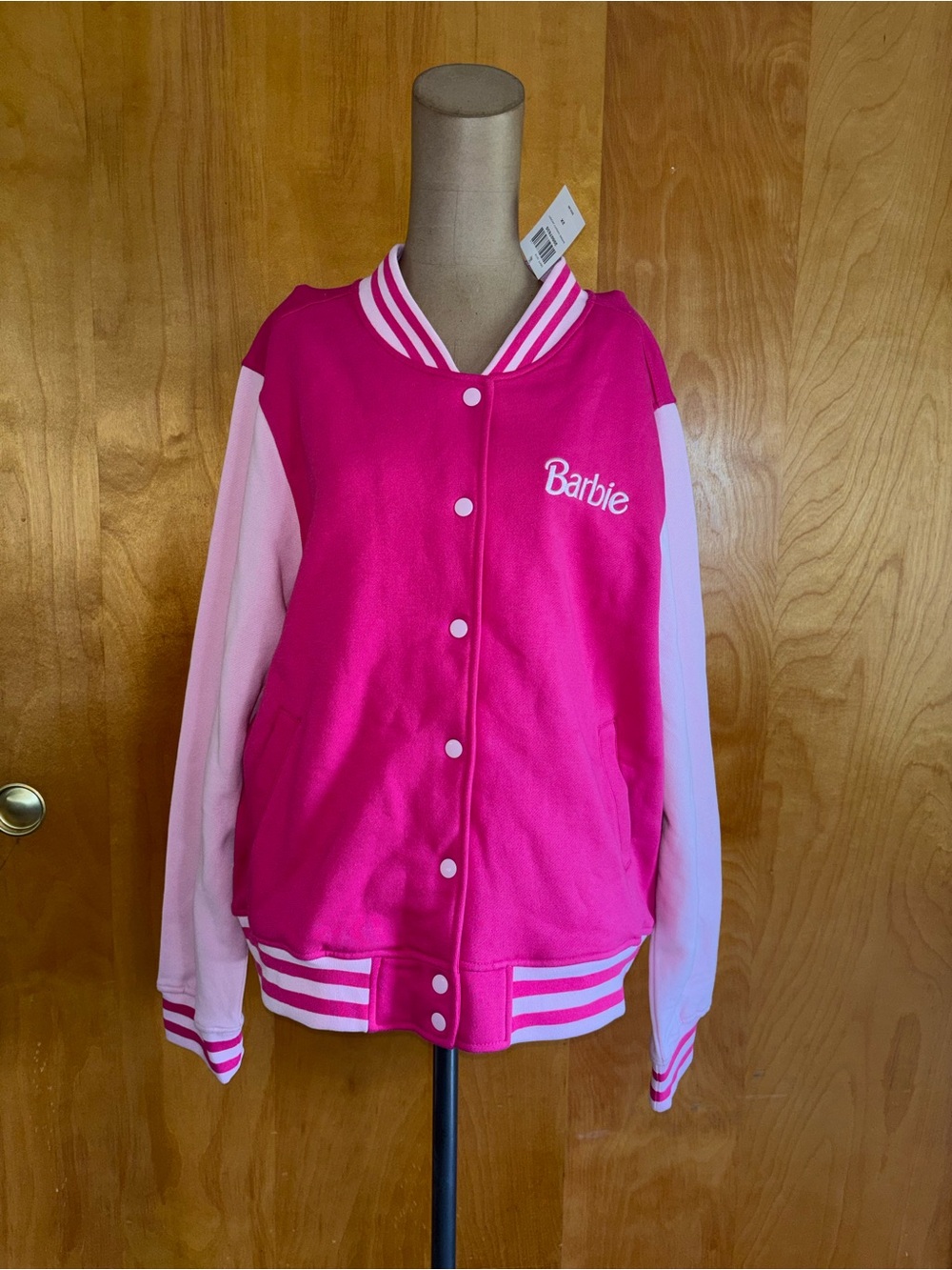Barbie Hot Pink and Light Pink Letterman Jacket —Hot Topic